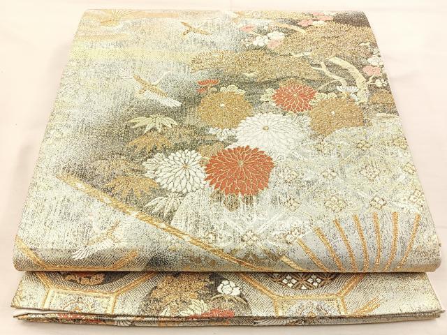平和屋着物◎九百佐賀錦 六通柄袋帯 唐織 蒔絵 金糸 正絹 逸品 BAAM5618if