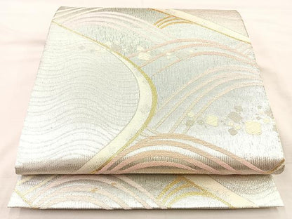 平和屋着物◎六通柄袋帯 立波箔散らし 金銀糸 正絹 逸品 BAAM5629if