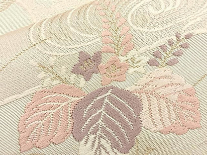 平和屋着物◎六通柄袋帯 唐織 瑞花天井絵 金糸 正絹 逸品 BAAM5649if