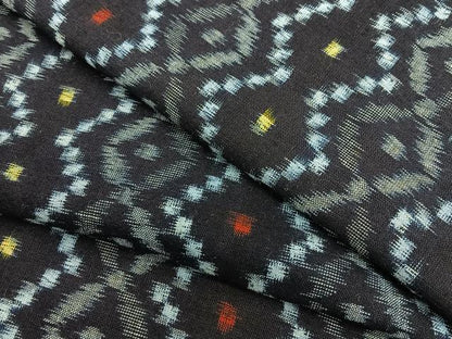 平和屋着物●久留米絣 単衣 綿 菱文 逸品 BAAM6058pk