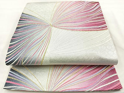 平和屋着物◎佐賀錦 六通柄袋帯 舞蝶文 金銀糸 正絹 逸品 BAAM6600cm