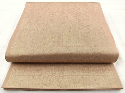 平和屋着物◎六通柄 本袋帯 色紙並び 金糸 正絹 逸品 BAAM6607cm