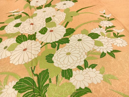平和屋着物■訪問着　刺繍　草花文　金彩　正絹　逸品　BAAM7043by