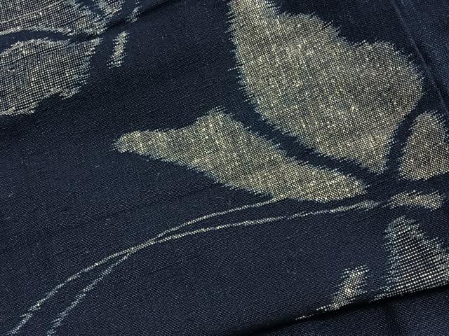 平和屋着物▽久留米絣　単衣　綿　舞蝶文　逸品　BAAM7883pm