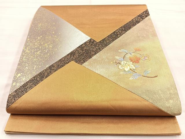 平和屋着物■太鼓柄袋帯 螺鈿 切嵌 辻が花 金彩 正絹 逸品 BAAM7941if