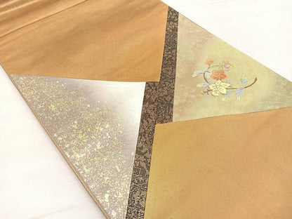 平和屋着物■太鼓柄袋帯 螺鈿 切嵌 辻が花 金彩 正絹 逸品 BAAM7941if