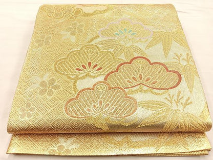 平和屋着物■佐賀錦 六通柄袋帯 錦華 松竹梅 正絹 逸品 BAAM7966if