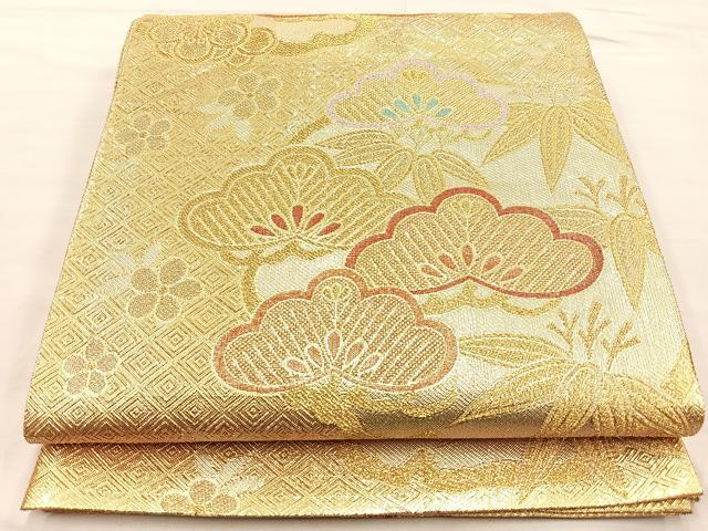 平和屋着物■佐賀錦 六通柄袋帯 錦華 松竹梅 正絹 逸品 BAAM7966if