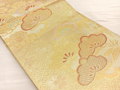 平和屋着物■佐賀錦 六通柄袋帯 錦華 松竹梅 正絹 逸品 BAAM7966if