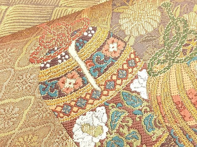 平和屋着物■六通柄袋帯 唐織 香を聴く 金糸 正絹 逸品 BAAM7969if