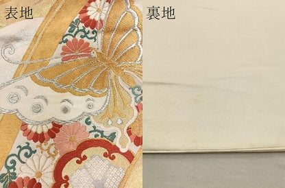 平和屋着物■六通柄袋帯　唐織　花蝶文　金銀糸　正絹　逸品　BAAM7998if