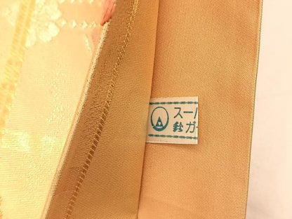 平和屋着物●六通柄袋帯 唐織 舞蝶枝垂れ桜 金糸 鈴乃屋扱い 正絹 逸品 BAAM8038du