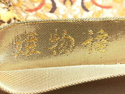 平和屋着物■佐賀錦 六通柄袋帯 唐織 姫物語 金糸 正絹 逸品 BAAM8162du