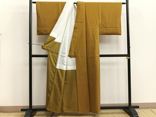 平和屋着物■上質なお召　横段文　正絹　逸品　BAAM9169me