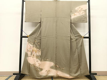 平和屋着物●金彩友禅　卓越技能者・名工・和田光正　訪問着　草花文　暈し染め　反端付き　正絹　逸品　BAAM9368fw