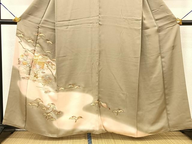 平和屋着物●金彩友禅　卓越技能者・名工・和田光正　訪問着　草花文　暈し染め　反端付き　正絹　逸品　BAAM9368fw