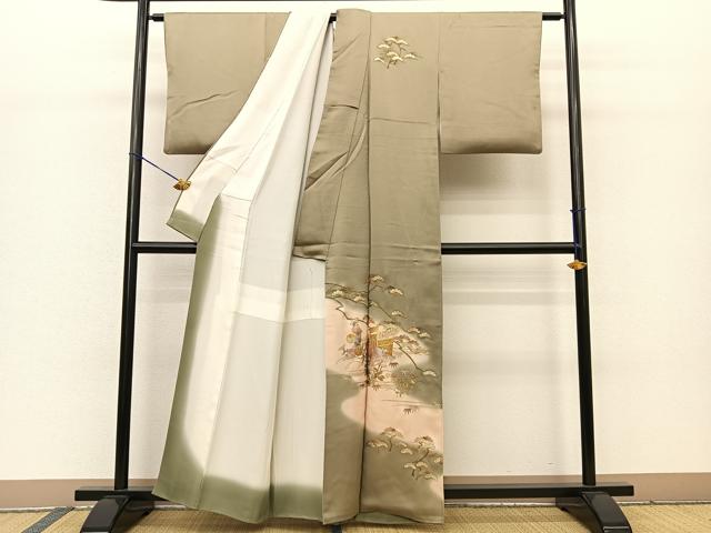 平和屋着物●金彩友禅　卓越技能者・名工・和田光正　訪問着　草花文　暈し染め　反端付き　正絹　逸品　BAAM9368fw