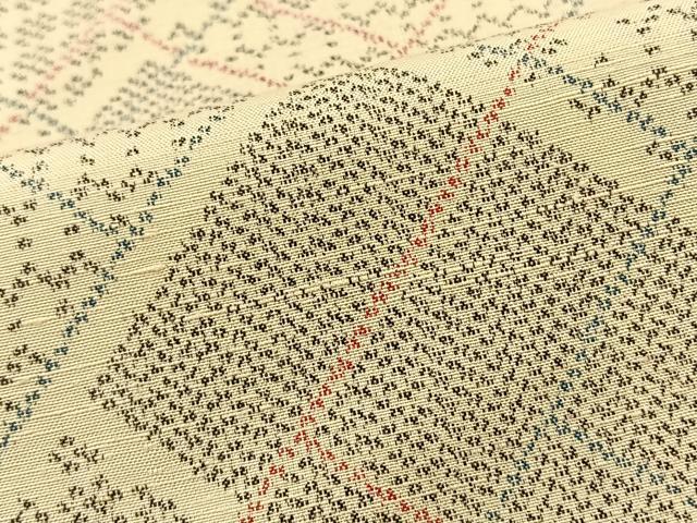 平和屋着物■上質な紬　檜垣文様　正絹　逸品　BAAM9953ow