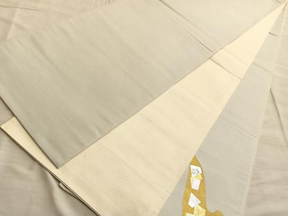 平和屋着物■太鼓柄袋帯　流水文様　金糸　正絹　逸品　BAAN0341du