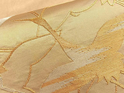 平和屋着物■太鼓柄袋帯 刺繍 群鶴 金銀糸 正絹 逸品 BAAN1012du