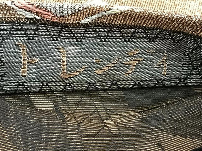平和屋着物◎六通柄袋帯 トレンディ 金銀糸 正絹 逸品 BAAN1143cm