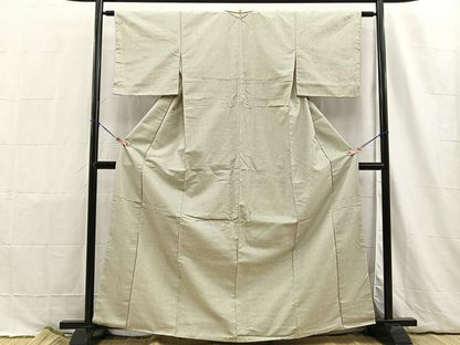 平和屋着物■上質なお召 十字絣文様 正絹 逸品 BAAN1227hz