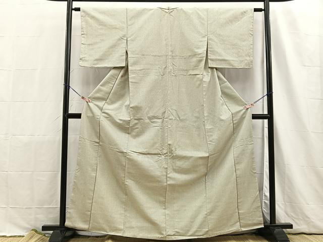 平和屋着物■上質なお召 十字絣文様 正絹 逸品 BAAN1227hz