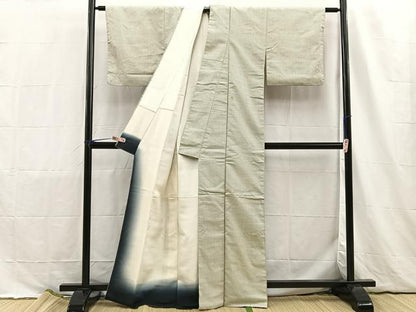 平和屋着物■上質なお召 十字絣文様 正絹 逸品 BAAN1227hz