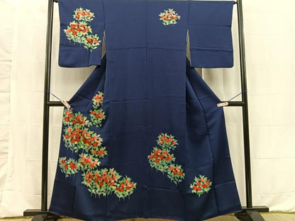 平和屋着物■訪問着　草花文　正絹　逸品　BAAN1809xi