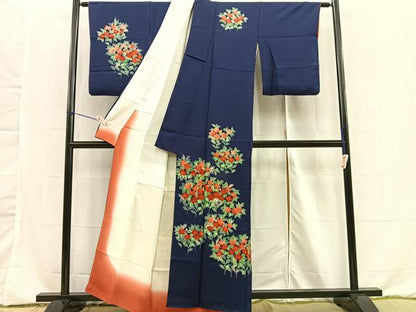 平和屋着物■訪問着　草花文　正絹　逸品　BAAN1809xi