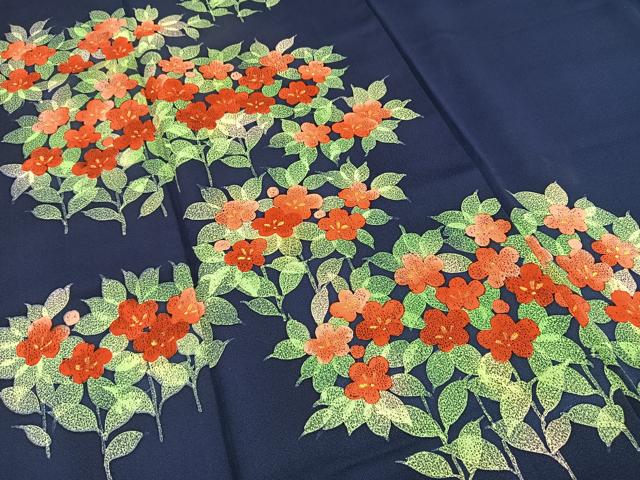 平和屋着物■訪問着　草花文　正絹　逸品　BAAN1809xi