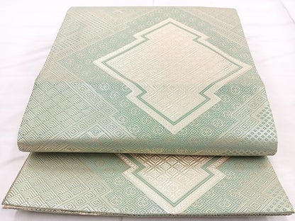 平和屋着物◎佐賀錦　全通柄袋帯　松皮菱　金糸　正絹　逸品　BAAN2108cm