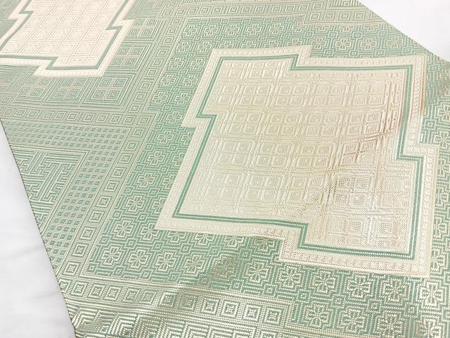 平和屋着物◎佐賀錦　全通柄袋帯　松皮菱　金糸　正絹　逸品　BAAN2108cm