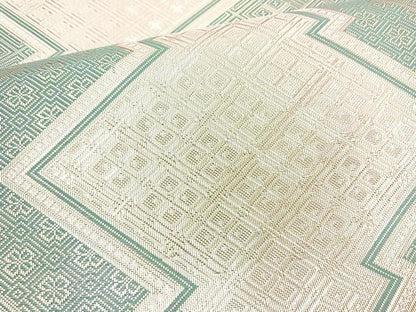 平和屋着物◎佐賀錦　全通柄袋帯　松皮菱　金糸　正絹　逸品　BAAN2108cm