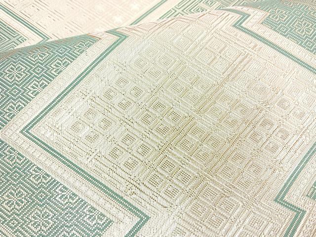 平和屋着物◎佐賀錦　全通柄袋帯　松皮菱　金糸　正絹　逸品　BAAN2108cm