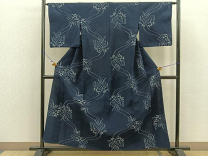 平和屋着物▽久留米絣　単衣　番傘　綿　逸品　BAAN2545me