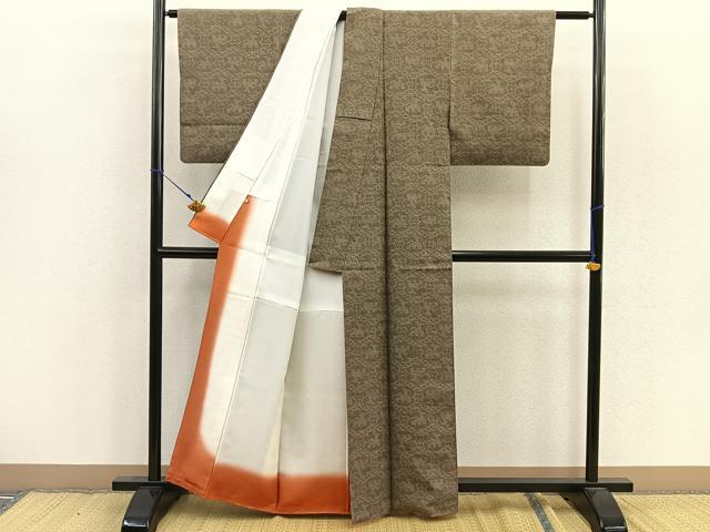 平和屋着物●結城紬 100亀甲 有栖川文様 正絹 逸品 BAAN2567me