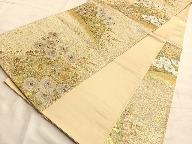 平和屋着物■六通柄袋帯 道長松寿華文 金糸 正絹 逸品 BAAN2632du