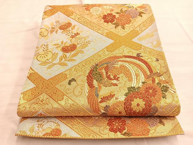 平和屋着物■六通柄袋帯　唐織　聖樹華鳥文　金銀糸　正絹　逸品　BAAN2683du