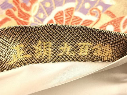 平和屋着物■六通柄袋帯 蒔絵唐織 九百錦 金糸 正絹 逸品 BAAN2853du