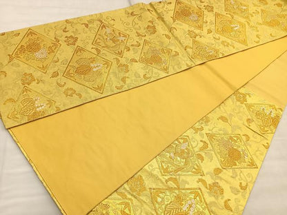 平和屋着物■六通柄袋帯 鳳凰菱花唐草文 金糸 引箔 正絹 逸品 BAAN3077ea