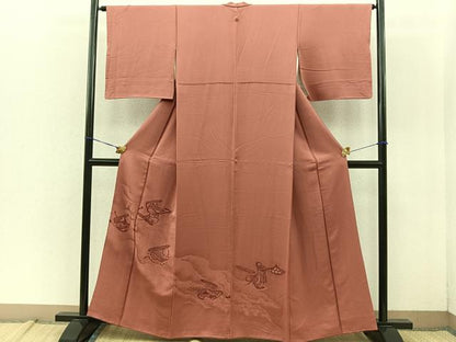 平和屋着物■豪華色留袖　刺繍　吉祥流水絵巻文　正絹　逸品　BAAN4779jr