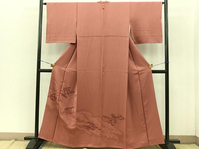 平和屋着物■豪華色留袖　刺繍　吉祥流水絵巻文　正絹　逸品　BAAN4779jr