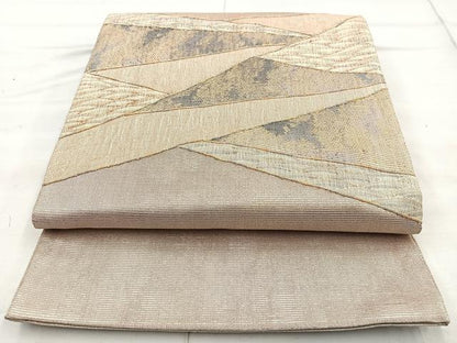平和屋着物◎太鼓柄袋帯 切嵌文様 金糸 正絹 逸品 BAAN5108cm