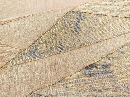 平和屋着物◎太鼓柄袋帯 切嵌文様 金糸 正絹 逸品 BAAN5108cm