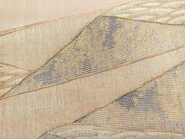 平和屋着物◎太鼓柄袋帯 切嵌文様 金糸 正絹 逸品 BAAN5108cm