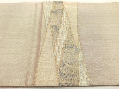 平和屋着物◎太鼓柄袋帯 切嵌文様 金糸 正絹 逸品 BAAN5108cm
