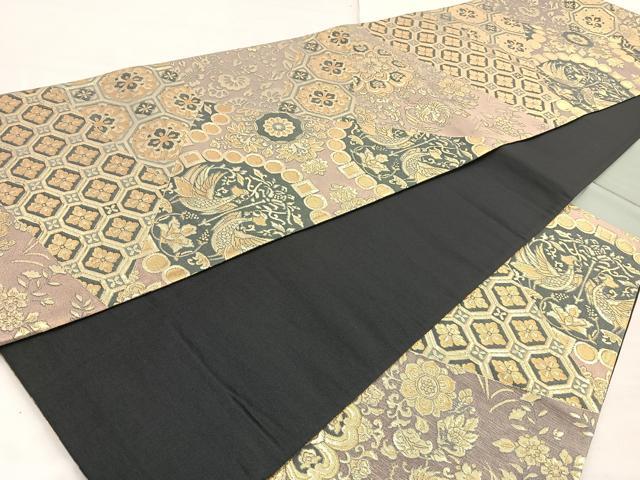 平和屋着物□六通柄袋帯 蜀江花文 金糸 逸品 ar4156