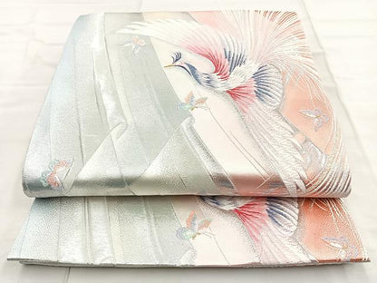 平和屋着物◎六通柄袋帯 唐織 鳳凰舞蝶文 金銀糸 正絹 逸品 BAAN5217cm