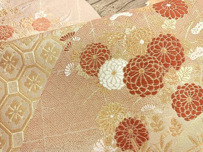 平和屋着物◎九百佐賀錦 六通柄袋帯 唐織 蒔絵 金糸 正絹 逸品 BAAN5226cm